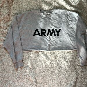 Army crop top sweater